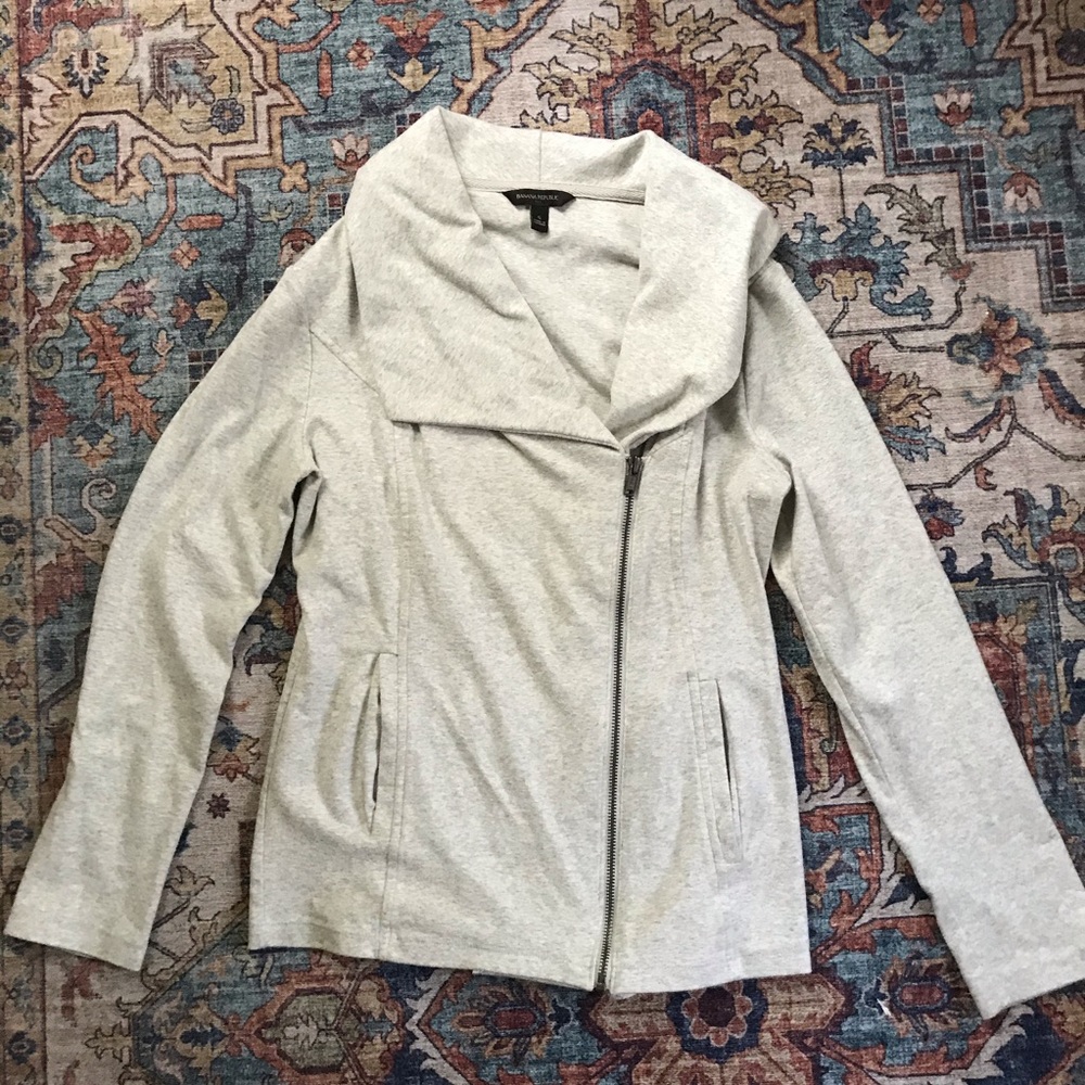 Banana Republic Zip Wrap Collar Cardigan | S